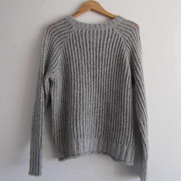 Current Elliott Women's Sweater 2 Gray Alpaca Wool Chunky Cozy Capsule Wardrobe - Picture 5 of 10